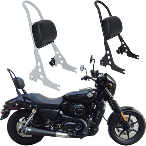 Motorcycle Rear Adjustable Detachable Backrest Sissy Bar for Harley Davidson Street 500/750 2015 2016 2017 Black Chrome