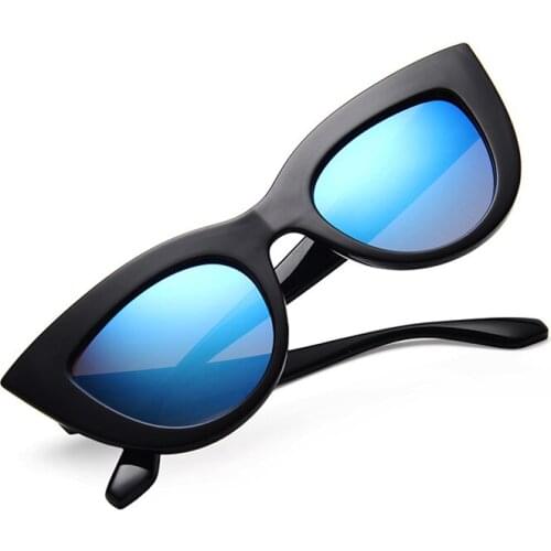 2020 New Cat Eye Women Sunglasses 2020 Tinted Color Lens Men Vintage Shaped Sun Glasses Female Eyewear Blue Sunglasses Oculos