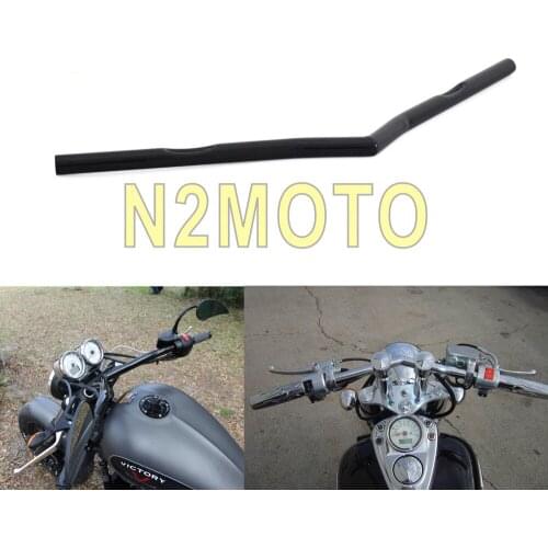 25mm Black Motorcycles Handlebar V Bar Style 1" O.D. for Harley Custom Application Victory Universal Handle Bar