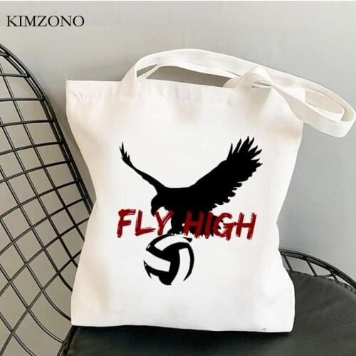 Haikyuu shopping bag shopper handbag recycle bag cotton shopping reusable bag sac cabas string cabas