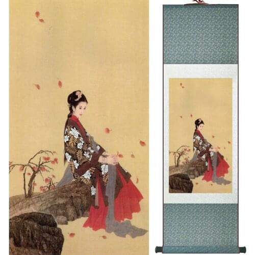 Traditional Chinese pretty girls painting Home Office Decoration beautifull women painting040601