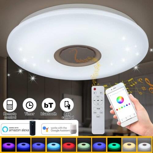 200W Smart LED Ceiling Lights WIFI Voice Control APP Control RGB Dimming Bluetooth Speaker Ceiling Lamp Kitchen Living Room