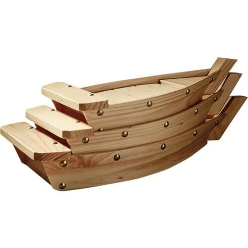 Japanese Sushi Boats Tools Wood Handmade Simple Ship Sashimi Assorted Cold Dishes Tableware Cuisine Bar Suppliers