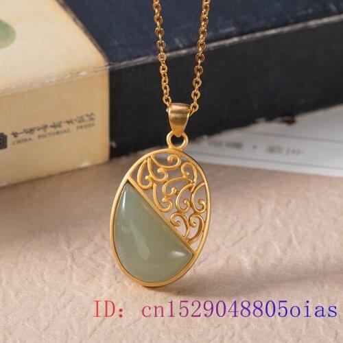 Green Jade Flower Pendant Natural Zircon 925 Silver Necklace Amulet Chalcedony Charm Jewelry Gemstone Fashion Crystal Gifts