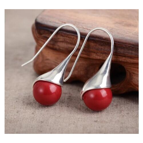 Women Eardrop jewelry Brincos earring Pendientes Natural BLUE Green GEM 925 Sterling Drop Earrings Chinese Oriental GEM