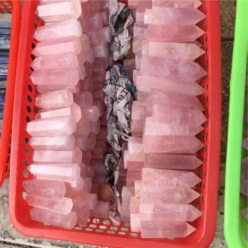 1kg Natural Rose Quartz Crystal Point Wand Pink Crystal Quartz Tower Rose Crystal Obelisk Flat Bottom Healing Crystal gemstone