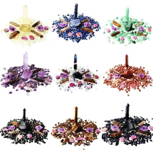 1Lots Mixed Natural Crystal Wandpoint Pendant Gravel Mineral Specimen Rockstone Colorful Chakra Stone Reikihealing Home Decor