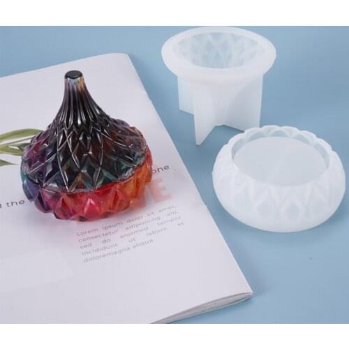 1 Set Storage Organization Box Epoxy Mold For Jewelry Accessories Erring Pendants Storage Jar and Covers DIY Handmade Gift Mold