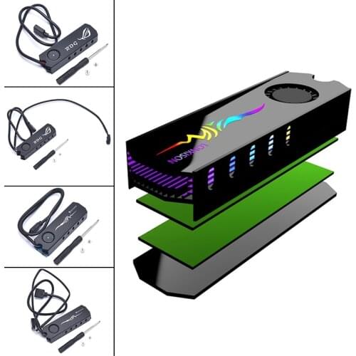 1PC Aluminium Fan Heatsink Radiator Turbine Fan Heatsink For M.2 SSD 2280 12V RGB 4PIN/5V ARGB 3PIN