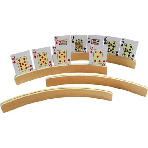1pc Wooden Hands-Free Playing Card Holder Board Game Poker Seat Lazy Poker Base