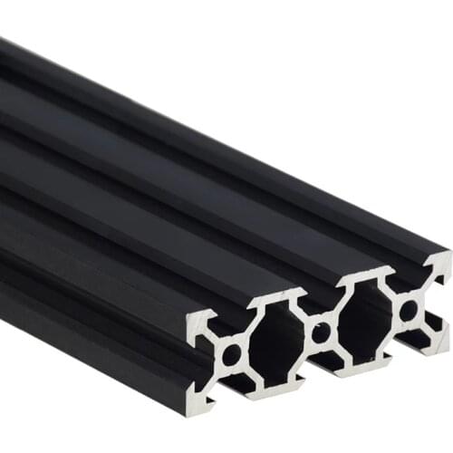1Pcs/lot BLACK 2060 V-Slot European Standard Anodized Aluminum Profile Extrusion 100-600mm Length Linear Rail for CNC 3D Printer