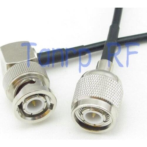 10pcs 6in TNC male plug to BNC male right angle RF connector adapter 15CM Pigtail coaxial jumper cable RG174 extension cord
