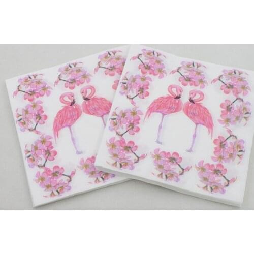 20pcs/set Colorful Flamingo Print Paper Napkin Restaurant Hotel Holiday Party Decoration Paper Towel Practical Kitchen Napkin