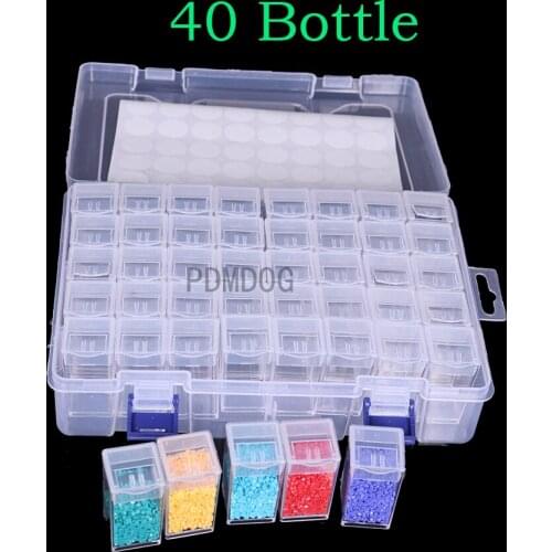 40/80 Girds Adjustable Plastic Storage Box with Label Sticker For Jewelry Nail Art Diamond Painting Accessories Container boxes