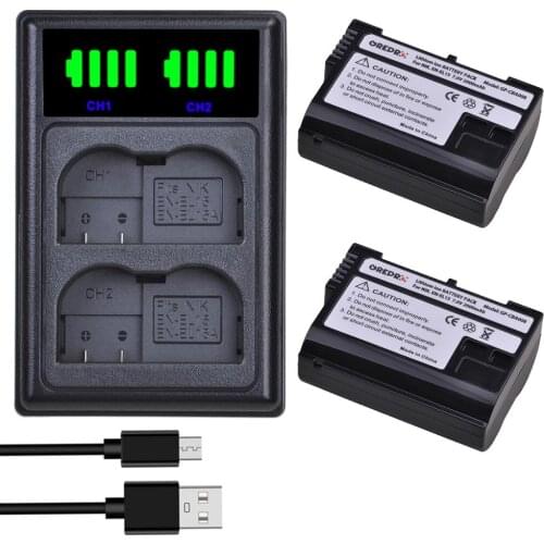 2000mAh EN-EL15 EN-EL15a EN EL15 EL15a Battery + LED Dual Charger with type-C port for Nikon D850 D810 D810A D750 D500 D7500