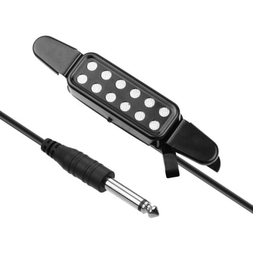 Acoustic Guitar Pickup Clip-on Guitar Pick Up Transducer Instrument Pick-up with 1/4 Inch Connector 2.9 Meters Cable Guitar Part