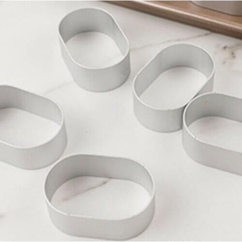 10pcs Aluminum Semi-Cooked Mold Cheese Mold Pastry Oval Cup Cake Dessert Edge with Release Paper for Cake Bakery Baking