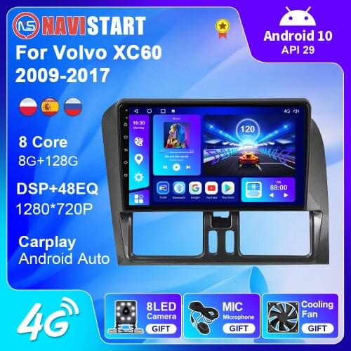 9 Inch Android 10 Car Radio For Volvo XC60 2009-2017 Multimedia Player 4G WIFI Camera BT Android Auto GPS DSP Carplay DVD 2 DIN