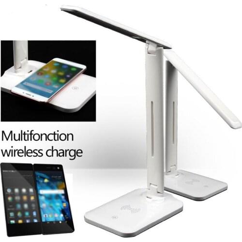 Wireless Charger 2 In 1 LED Table Desk Lamp Multi-Function Reading Light with DC 5V USB Charging Port For Mobile Phone charge