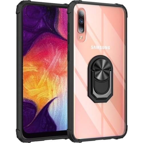 For Samsung Galaxy A50 A50S Case Cover Armor Transparent Military Shockproof Magnetic Holder Ring Case Fundas A 50 50S