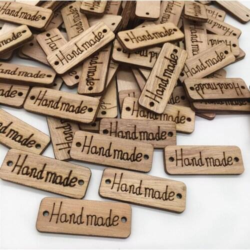 100 pcs Wooden Pieces Handmade Letter Carved Environmentally Friendly Natural Sewing Accessories for DIY Arts Crafts