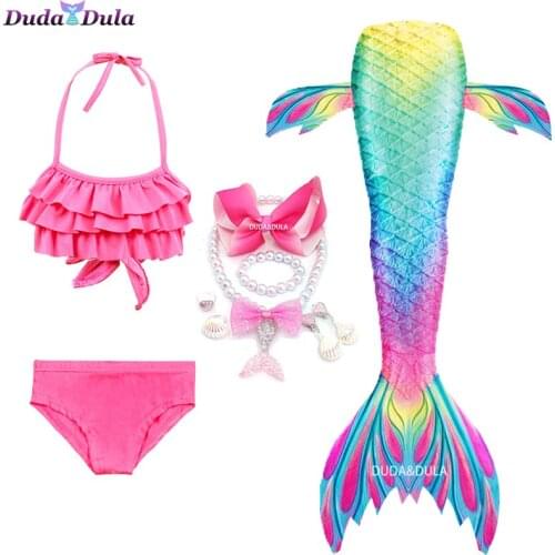 Halloween Costume Anime Childrens Swimwear Swimmable Mermaid Tail for Swimsuit Children Dresses Mermaid Baby Girl Suit Kids