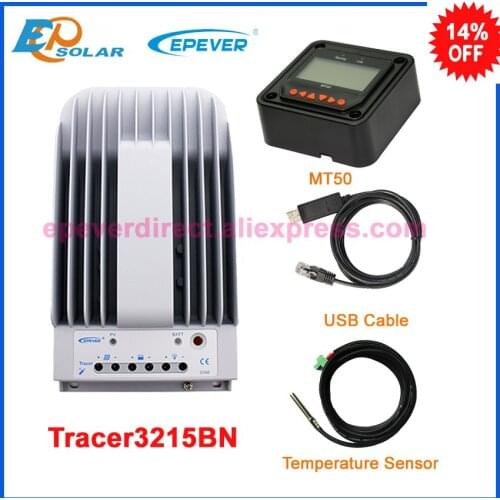 EP MPPT solar controller 30A EP Tracer3215BN Max PV input 150V Regulator +USB cable and sensor cable MT50 meter set parameters