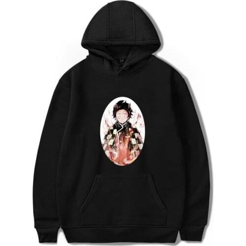 Harajuku Anime Demon Slayer Hoodies Pullover Sweatshirt Kimetsu No Yaiba Tanjirou Zenitsu Tomioka Giyuu Hip Hop