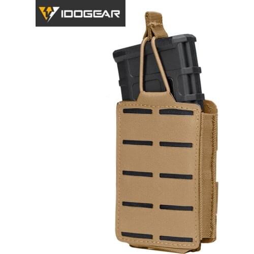 IDOGEAR Tactical LSR 556 Laser Cut Mag Pouch Singel Mag Carrier MOLLE Pouch Tool Bags Airsoft 3566