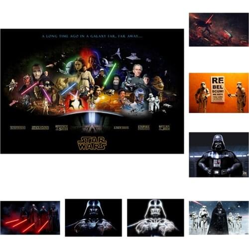 Disney Canvas Painting Marvel Star Wars Movie Darth Vader Master Yoda Character Poster Print Wall Art Picture for Bedroom Decor