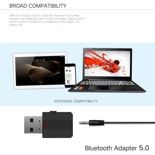 KEBIDU Wireless Bluetooth 5.0 Receiver Transmitter Stereo Bluetooth Adapter Mini 3.5mm AUX Audio RCA For TV PC Adapter Car Kit