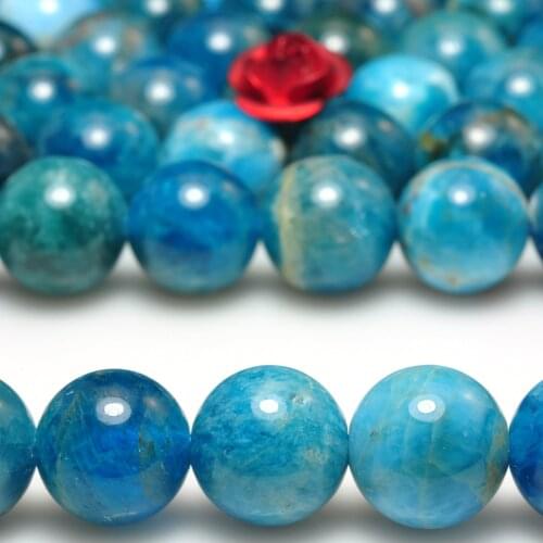 Apatite 6mm 8mm 10mm 12mm Natural Gemstone Beads round for silver 925 jewelry Necklace Earring bracelet 15inch ICNWAY