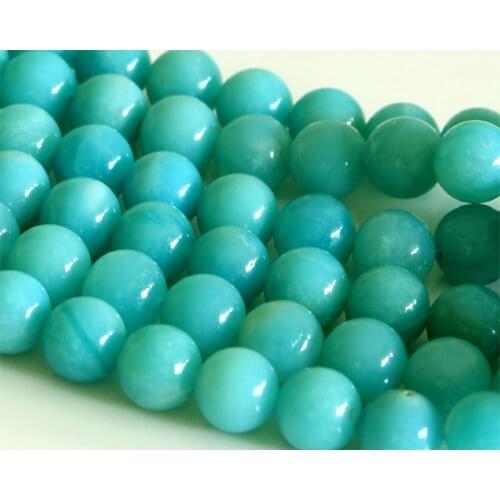 Discount Wholesale Natural High Quality Blue Amazonite Round Loose Stone Beads 4mm 6mm 8mm 10mm Fit Jewelry 15" 02834