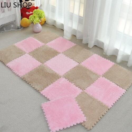 LIU velvet puzzle carpet bedrooms suede soft sofa livingroom mats foam rug thick pad baby crawling playmat 30*30cm mix colors