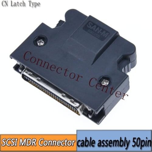MDR Cable Connector plug male 50-Pin Compatible With 3M SCSI CN Connector 10350 10150 with latch