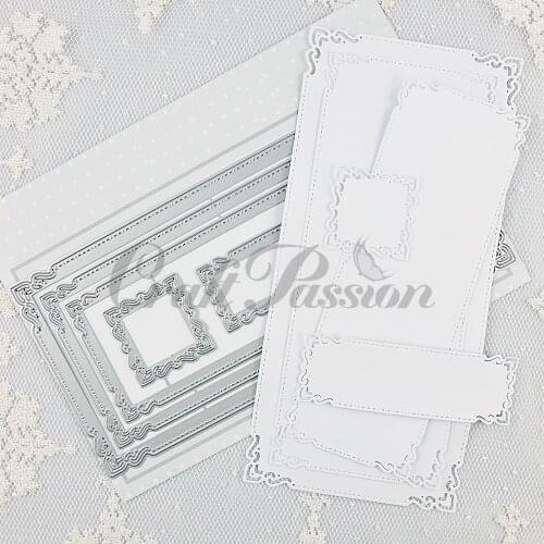 Mmao Crafts Metal Steel Cutting Dies New Lace rectangular frame Stencil For DIY Scrapbooking Paper/photo Cards Embossing Dies