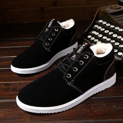 2021 Autumn Winter New Concise Style Snow Boots for Man Comfortable Low Heel Plush Thickening Shallow Shoes Non-slip for Walk