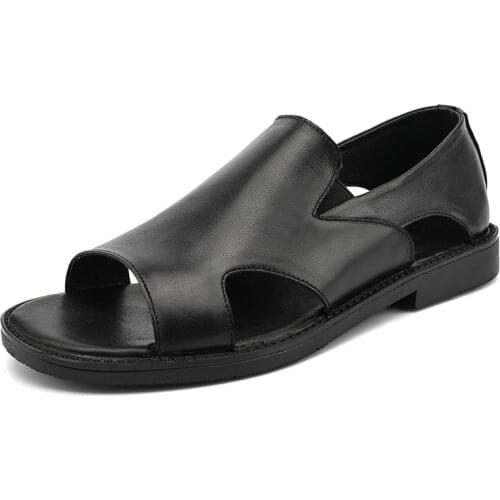 Jumpmore Split Leather Sandals Casual Men Shoes Size 37-46