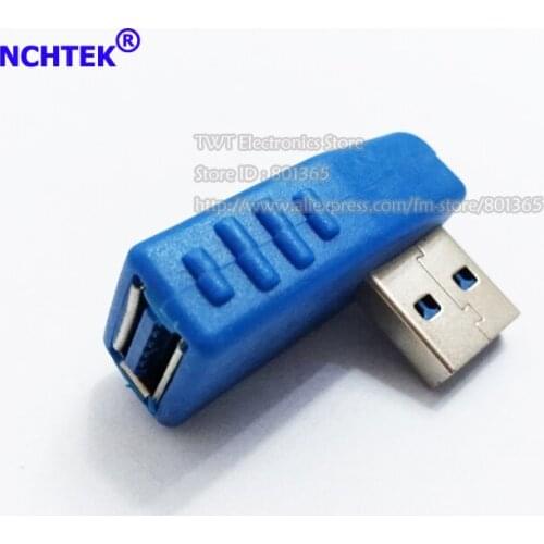 NCHTEK 90 Degree Left Angled USB 3.0 Male to Female Adapter Blue Color/Free shipping/10PCS