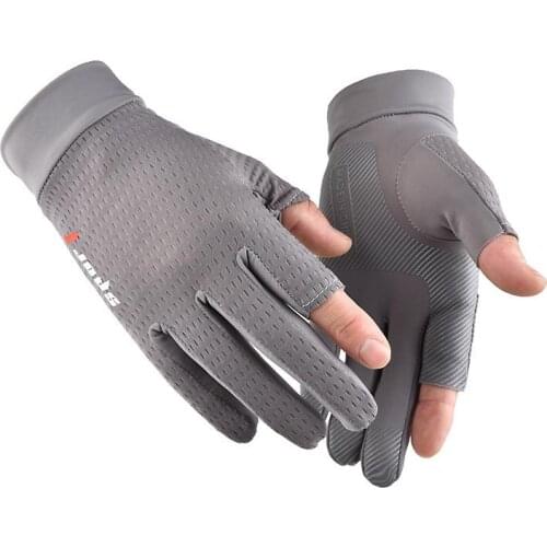 Ice Silk Non-Slip Gloves Breathable Outdoor Sports Driving Riding Thin Anti-UV Protection Gloves Moto Accessories