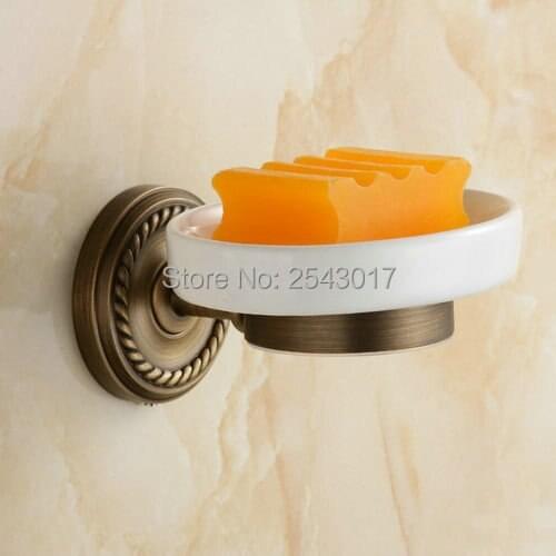 New Arrival Copper Brass Bathroom Accessories Soap Dish Holder Wall Mounted Antique Classic Retro Soap Holder ZR2601