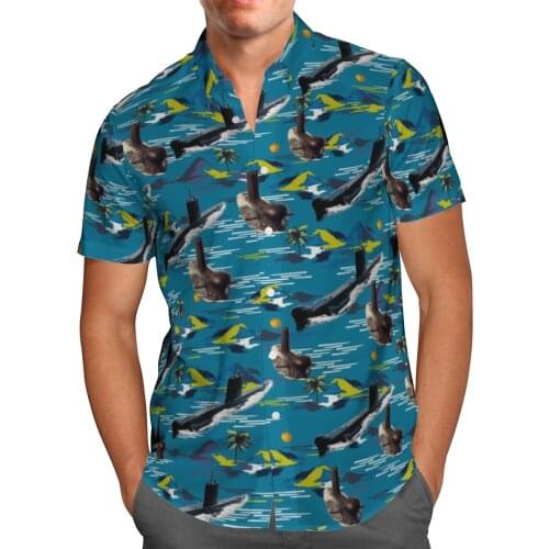 Submarine 3D Beach Breathable Hawaii Summer 2021 Shirt Short Sleeve Shirt Streetwear Oversized Chemise Hombre Blusa Masculina-51