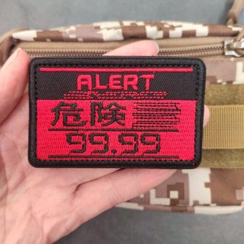 WARNING AWAY Embroidery Patches ALERT 99.99 Be Careful Tactical Military Badge For Clothes Jacket Backpack Stickers Decorative