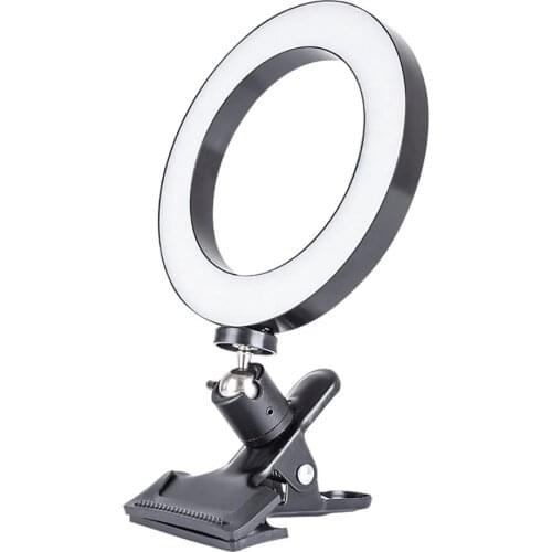 Fill Light Phone Computer Brightness Adjustable Selfie Ring Light With Clip Stand