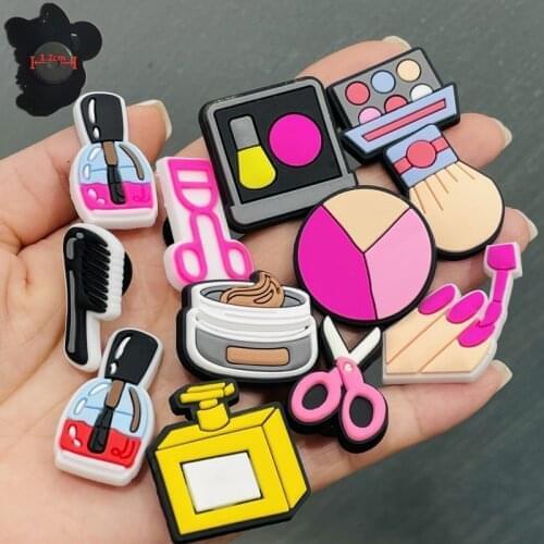 12PCS PVC Cute Fridge Magnets Comb Makeup Brush Curler Nail Polish Eyeshadow Refrigerator Magnetic Sticker Stationery Toy Office