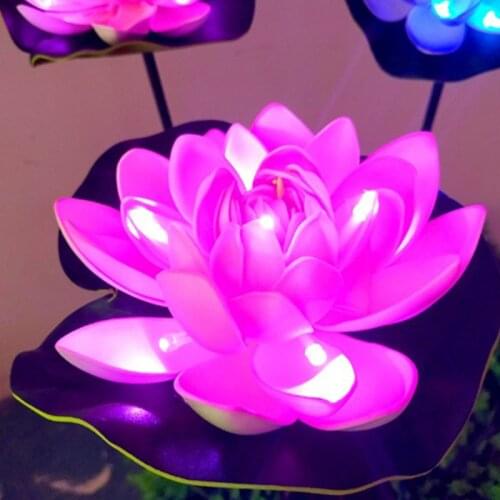 Led Solar Lotus Light Control Outdoor Waterproof Light Shining Lotus Flower Light Solar Lamp For Garden Villa Outdoor Decoration