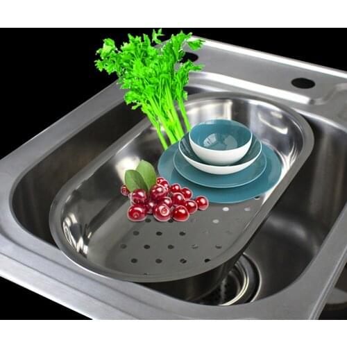 Talea Popular Tray Stainless Steel Kitchen Fruits Vegetables Draining Dish Bowl Drainer Drying Basket Storage Tray