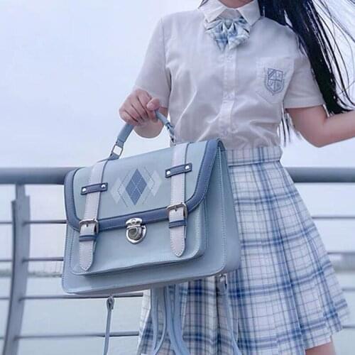 Vintage Print JK Uniform Bag College Style Women 's Bag All -Matching Shoulder Bag Hand- Carrying Backpack