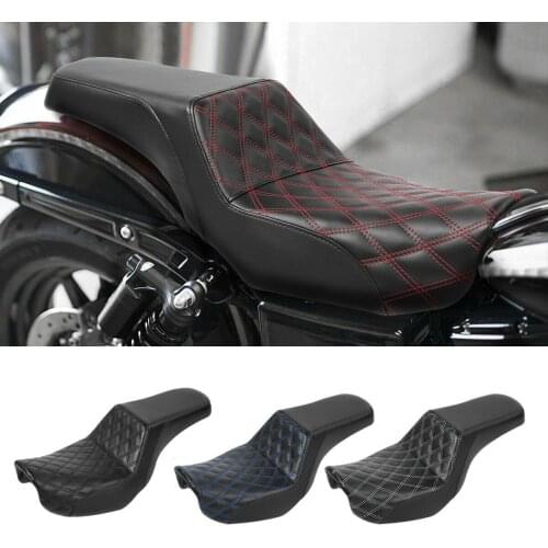 Motorcycle Driver & Rear Passenger Seat For Harley Low Rider Wide Glide Street Bob Super Glide Custom Dyna FXD FXDWG 06-17 FLD
