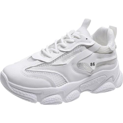 2021 Platform Womens Shoes Spring Autumn Flats Shoes Women Street Casual Walking Shoes Breathable Soft White Shoes